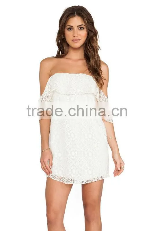 Women party dress Off the shoulder Sleeveless Boulee Lace Party Dress Sexy party dress