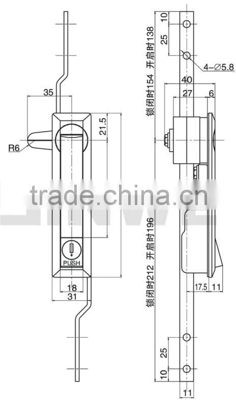 black or chrome plating zinc electrical door panel 3-point lock