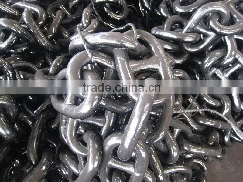 black marine stud chain mooring anchor chain