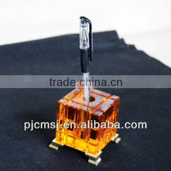 2014 newest crystal glass penholder for office decration or gifts pen holder