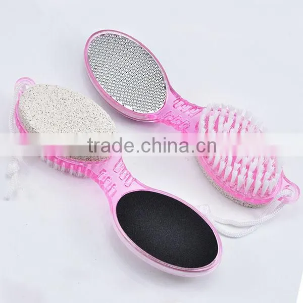Four side pumice stone foot file brush cleaning