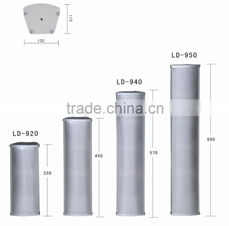 LD-9 series 20-50W waterproof PA Column Speaker High Quality Aluminum Alloy Speaker