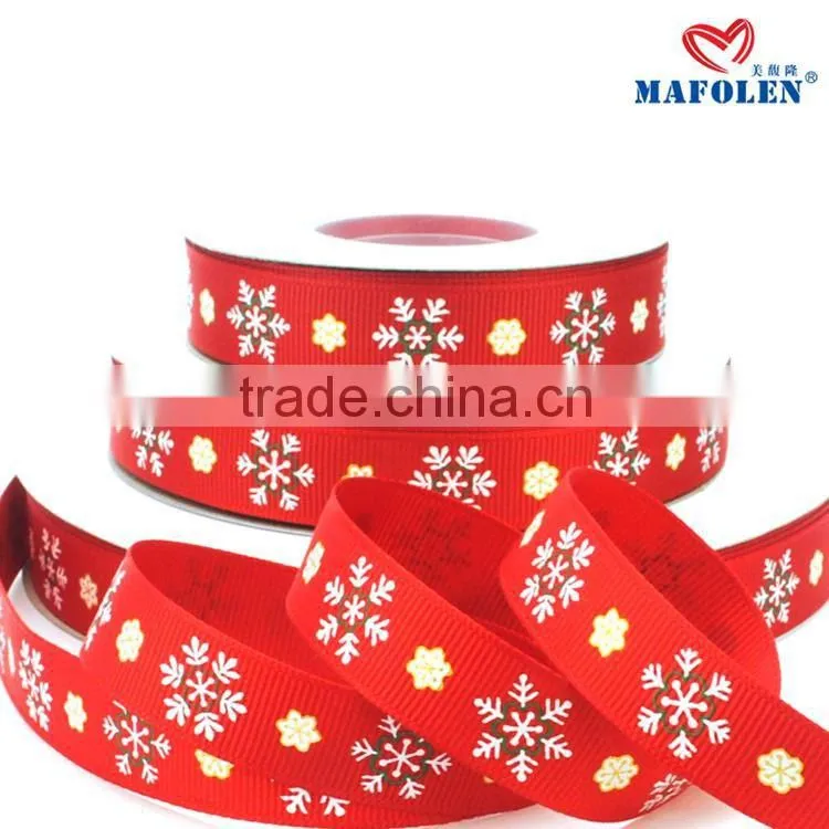 Guangzhou rgb packing co 2015 new products christmas grosgrain flower pattern ribbon