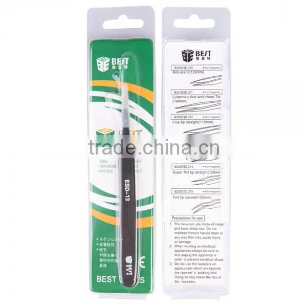 BST-EDS-13 Stainless Steel Anti-static FineTip Tweezers Professional