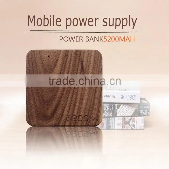 Wholesale power bank battery charger 5200mah 18650 portable power bank for raspberry pi wood digital power bank