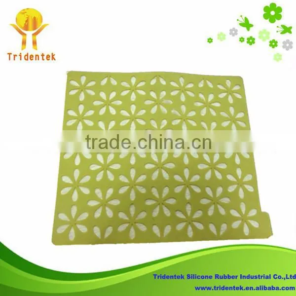 New Product 2015 Eco-friendly Hollow Flower Shape Coaster Silicon Baking Mat