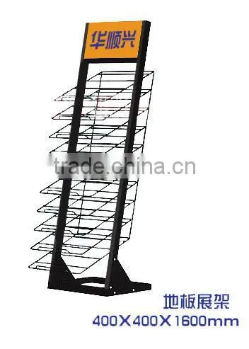 free standing metal wire carpet rug display rack HSX-353