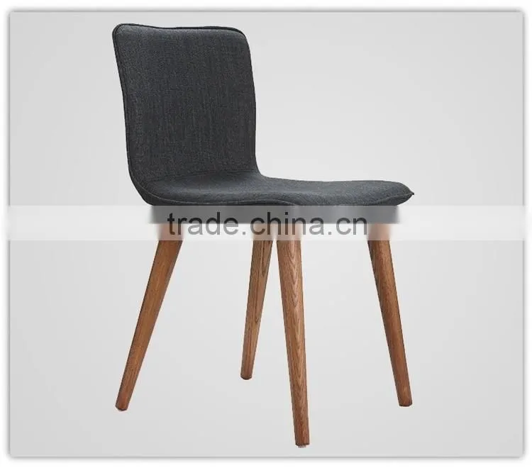 black fabric wooden dining chairs