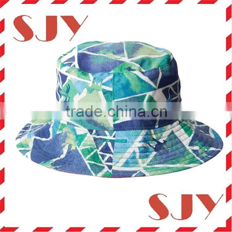 Fashion designer heat transfer printed bucket hats