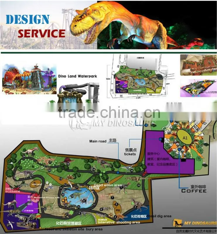 MY Dino-Theme Park Cartoon Dinosaur Statues
