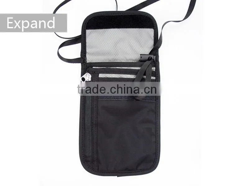 Lady fashion travel rfid neck wallet