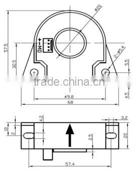 Hall effect DC AC pulse and irregular current sensor RCB58B series for industrial automation
