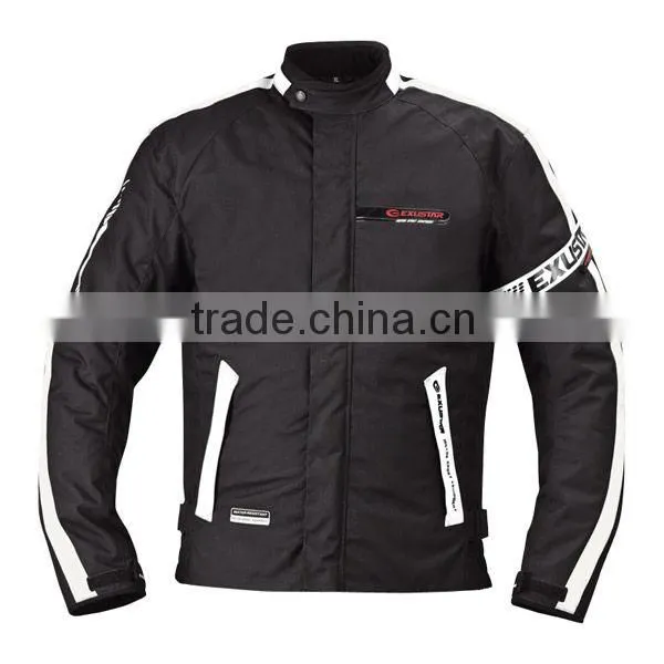 Waterproof, removable protectors and inner motorcycle black jacket