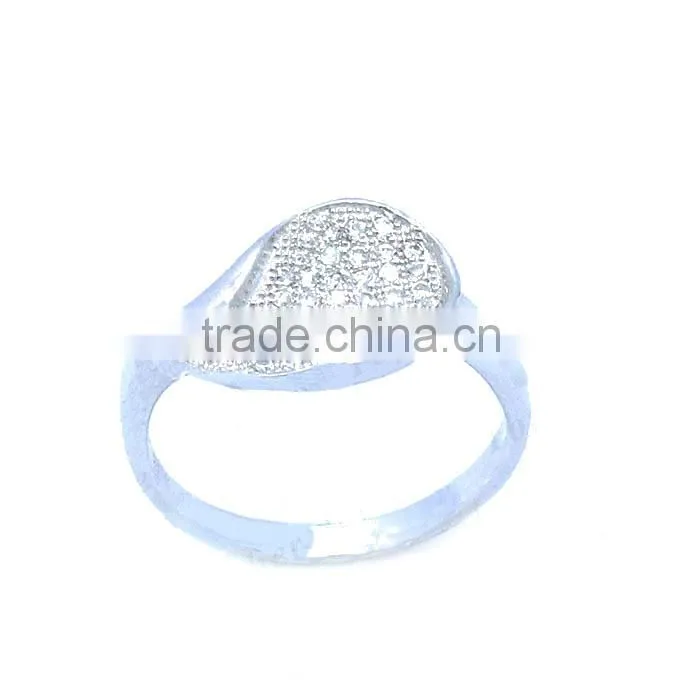 popular sterling silver set tiny CZ mirco pave setting simple and beautiful