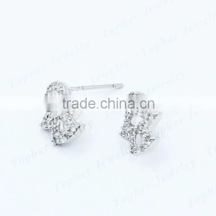 Modern design jewelry sets 925 sterling silver jewellery penguin stud earings