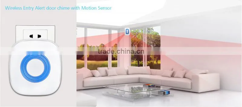 Motion actived door chime wireless US AU UK style with magnetic sensor 110 *40 detection zone portable door chime