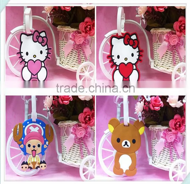 Hogift 2015 new cartoon soft PVC luggage tag/promotion luggage tag/custom luggage tag