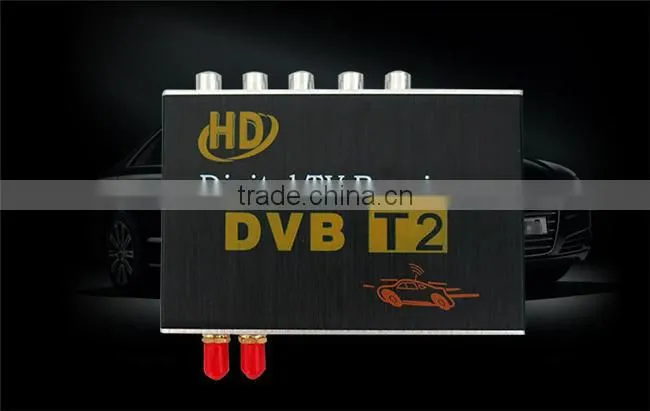 HD Double Tuner Car DVB-T2 Digital TV Receiver H.264 MPEG-4 Speed can reach 120-150km/h Use for Thailand Columbia Russia etc.