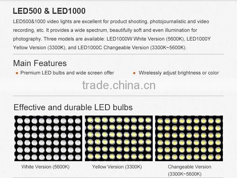Full function Godox 500C LED 3300K-5600K studio video shooting led light + remote For Camera Camcorder