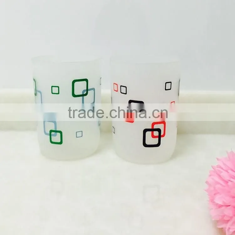 Custom printed pp plastic cup with geometry design