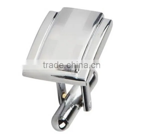 silver rectangle cross fashion men's cuff links