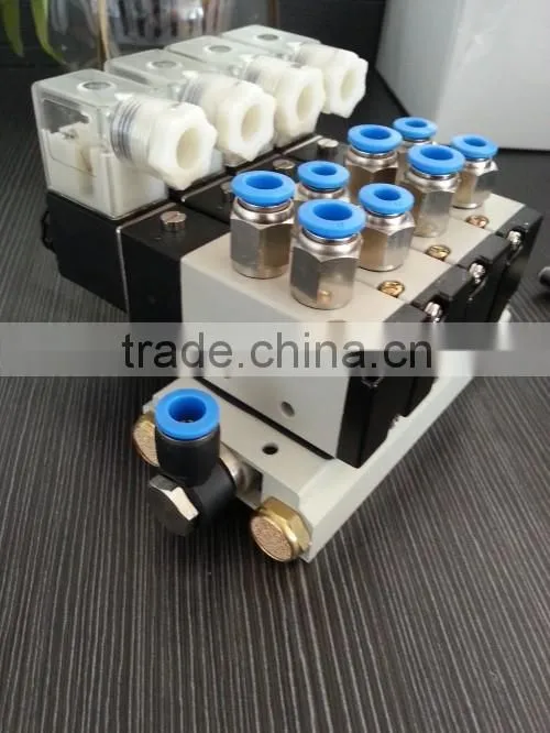 Best price 4M series 2 position 5 way solenoid valve air valve with SC Pneumatic cylinder group