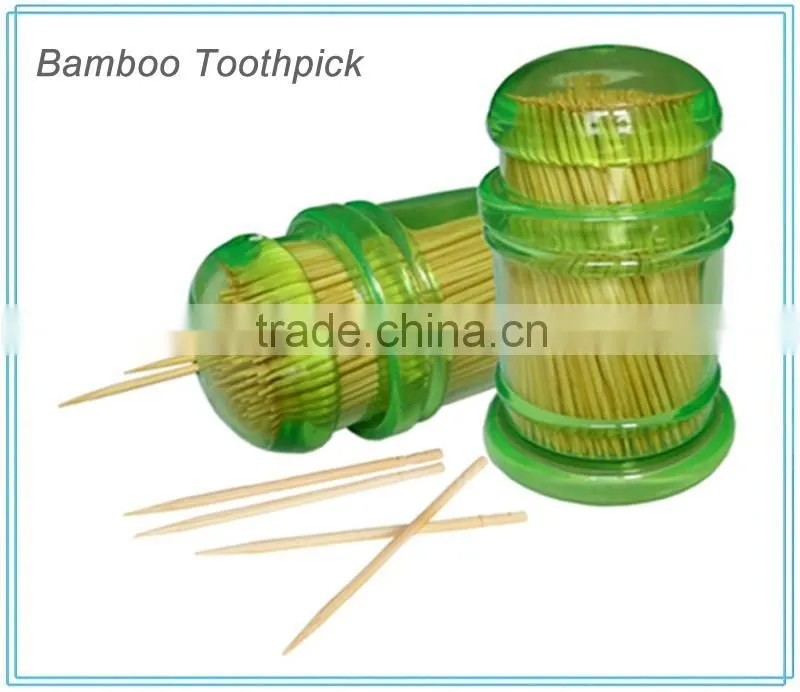 250 pcs plastic barrel bamboo toothpicks