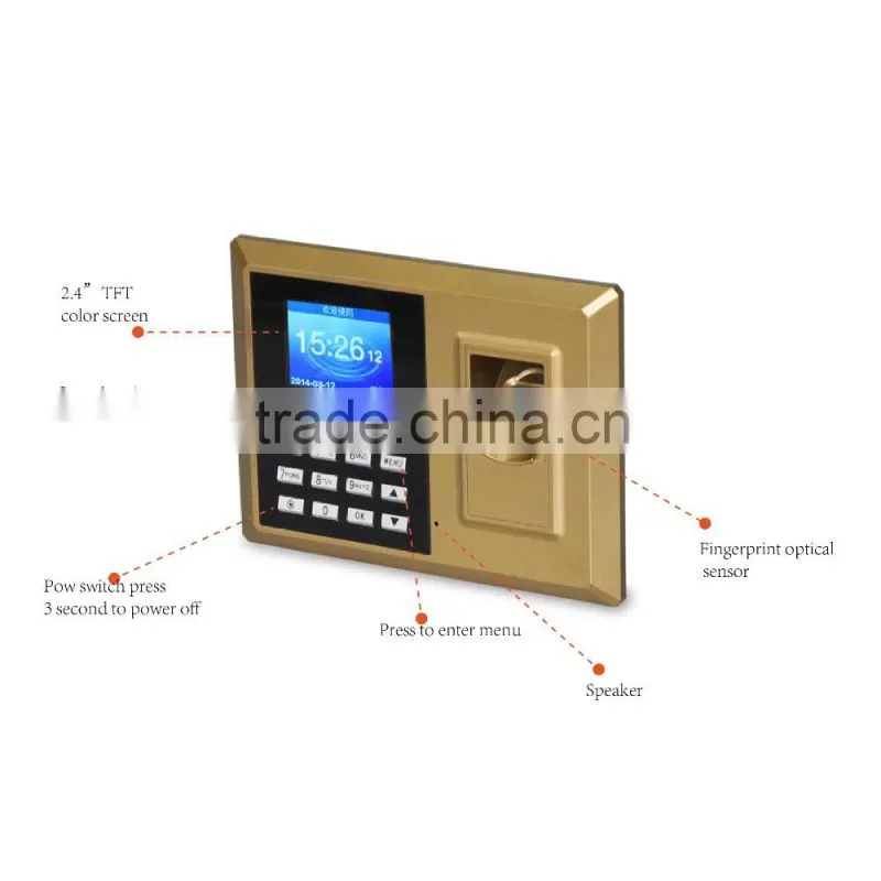 Plastic Shell Biometric Fingerprint Time Attendance Machine