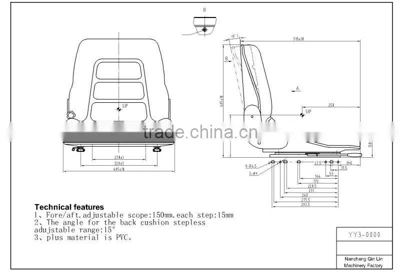 Auto Parts Seat for Tennant 6100 Ride on Industrial Sweeper