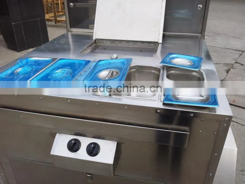 Gas Steamer Equipped Hot Dog Cart With CE Certificates