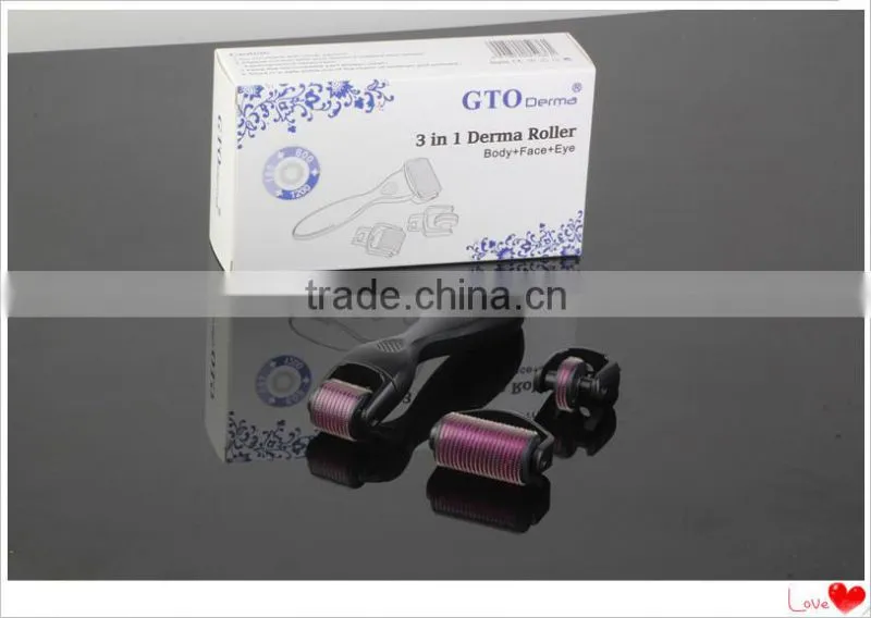face roller 180/600/1200 titanium needles derma roller 3 IN 1