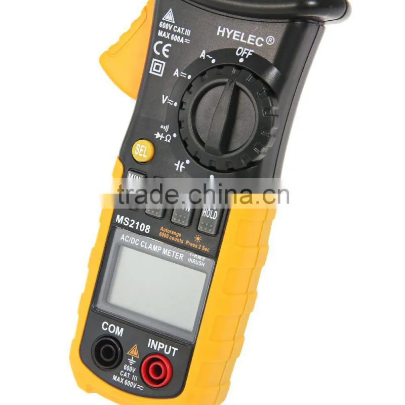 MS2108 Double Insulation 6600 Counts Digital Digital AC/DC Clamp Meter with Surge current testing