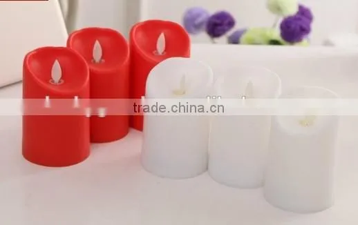 LPL052 party favor white and red moving flame led candle for sale