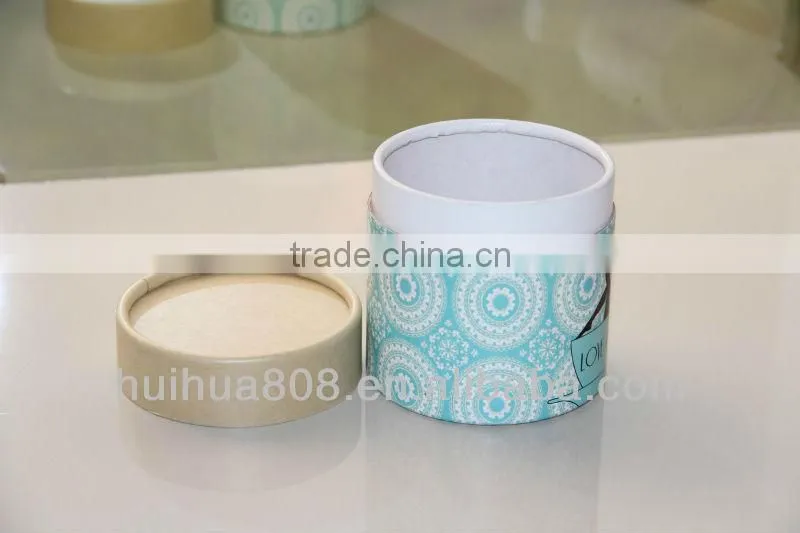 round printed cardboard tube/paper tube/carton tube with lid