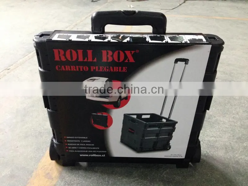 light weight plastic collapsible rolling hand pull cart DW-FP-S