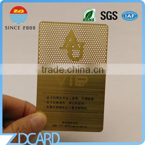 Custom Size Golden Color Metal Business Card