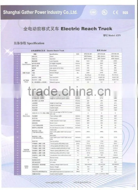 Electric Reach truck (seated type)