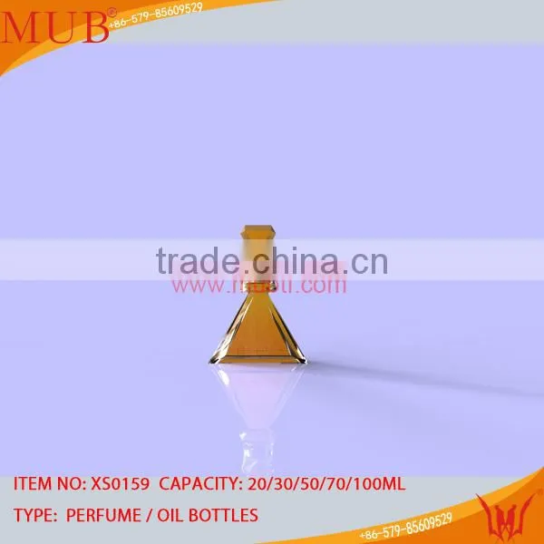 20/30/50/70/100ml trilateral shape glass perfume bottle in 2015