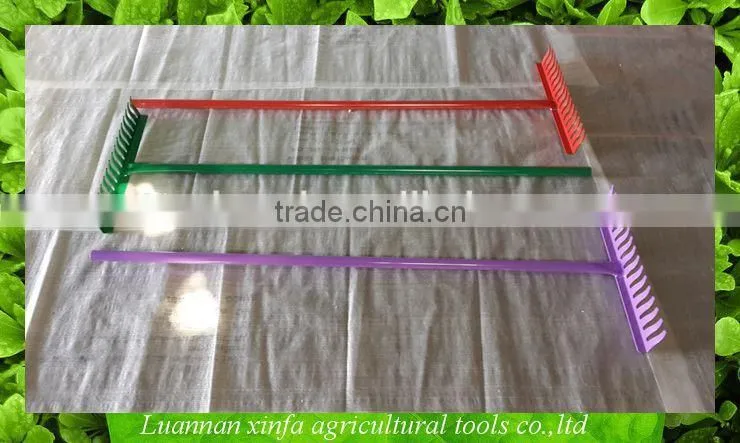 different colour of garden rake with steel handle