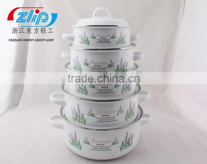 5Pcs Casserole belly Shape W/Metal Cover Light Color Decor