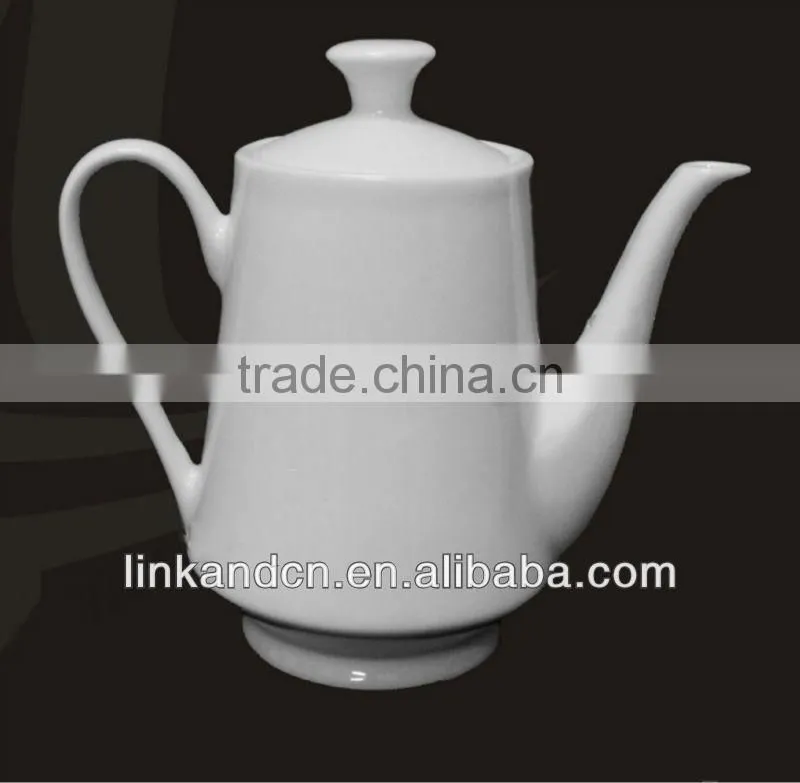 KC-00833 white ceramic tea pot withlid and handle