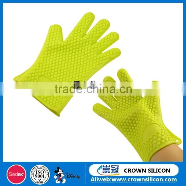 FDA heat resistant silicone cooking baking gloves for oven mitt