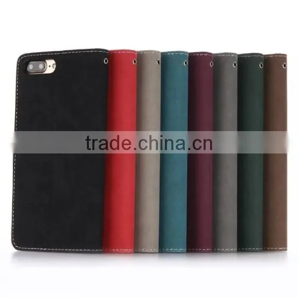 2017 New Leather Phone Case For iPhone7 Plus, Retro Matte Leather Back Cover
