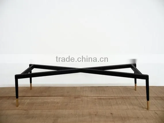 28 inch height metal iron table base with brass legs