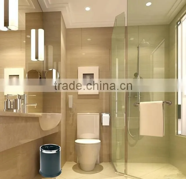 Indoor steel trash can/ Hot sale hotel guest room/living room dustbin/ Promotion garbage can GPX-25 Walnut