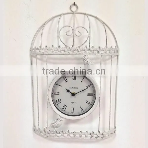 Metal birdcage wall clock