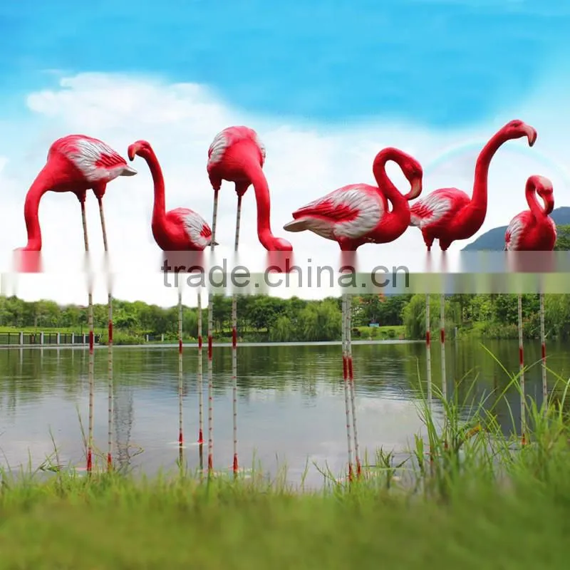wholesale large resin garden animal statues fiberglass flamingo statue