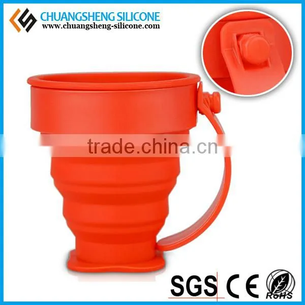 Daily necessory folding cup, silicone foldable mug, multifunctional container