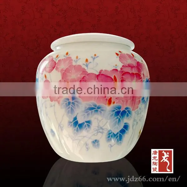 Hand painted ceramics mason jar dispenser to storage chinese tea made in Jingdezhen