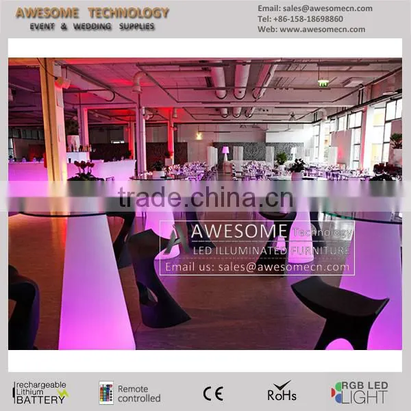 high bar table with led light